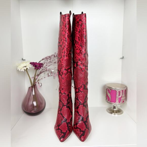 VINCE CAMUTO Kervana Croc Embossed Leather Knee High Boot - Picture 10 of 15